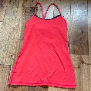 Lululemon Power Y Tank Top Orange Bright Size 6 small